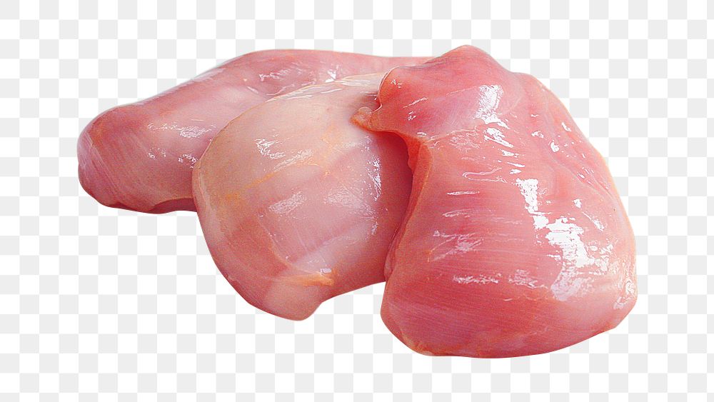 Raw chicken breasts png, transparent background