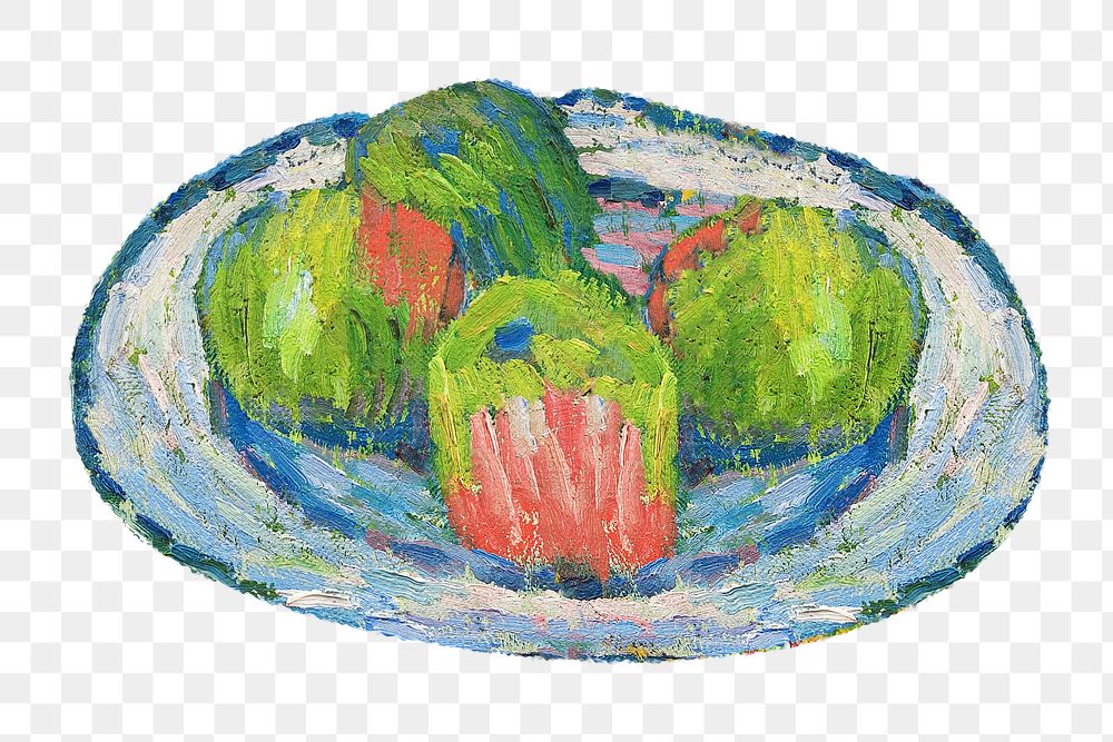 Fruit plate png still life, vintage illustration by Alexej von Jawlensky., transparent background. Remixed by rawpixel.