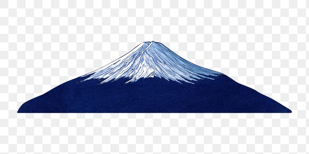 PNG Mount Fuji, vintage Japanese nature illustration by Lilian May Miller, transparent background. Remixed by rawpixel.