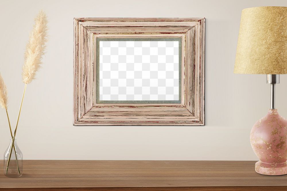Wooden picture frame png mockup, transparent design. Remixed by rawpixel.