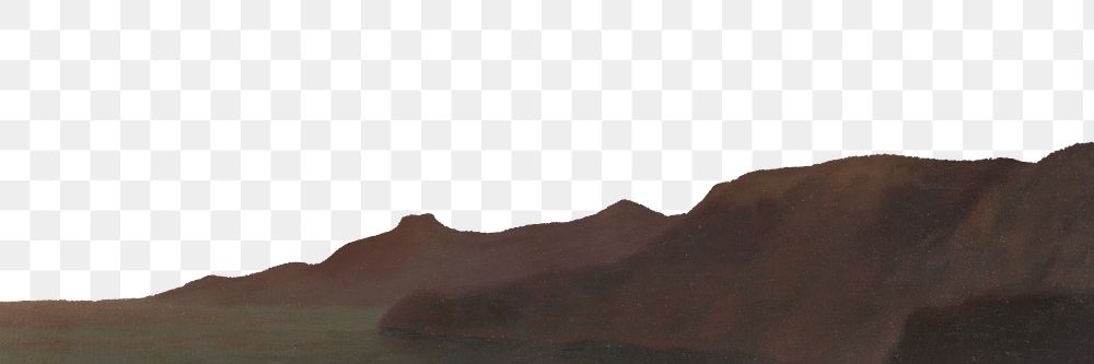 PNG Rock mountain landscape border, vintage illustration by Alexander Cozens, transparent background. Remixed by rawpixel.