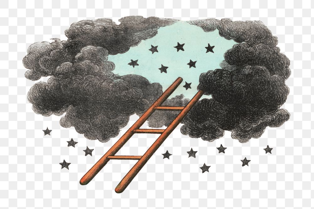 Png ladder to heaven illustration on transparent background. Remixed by rawpixel.