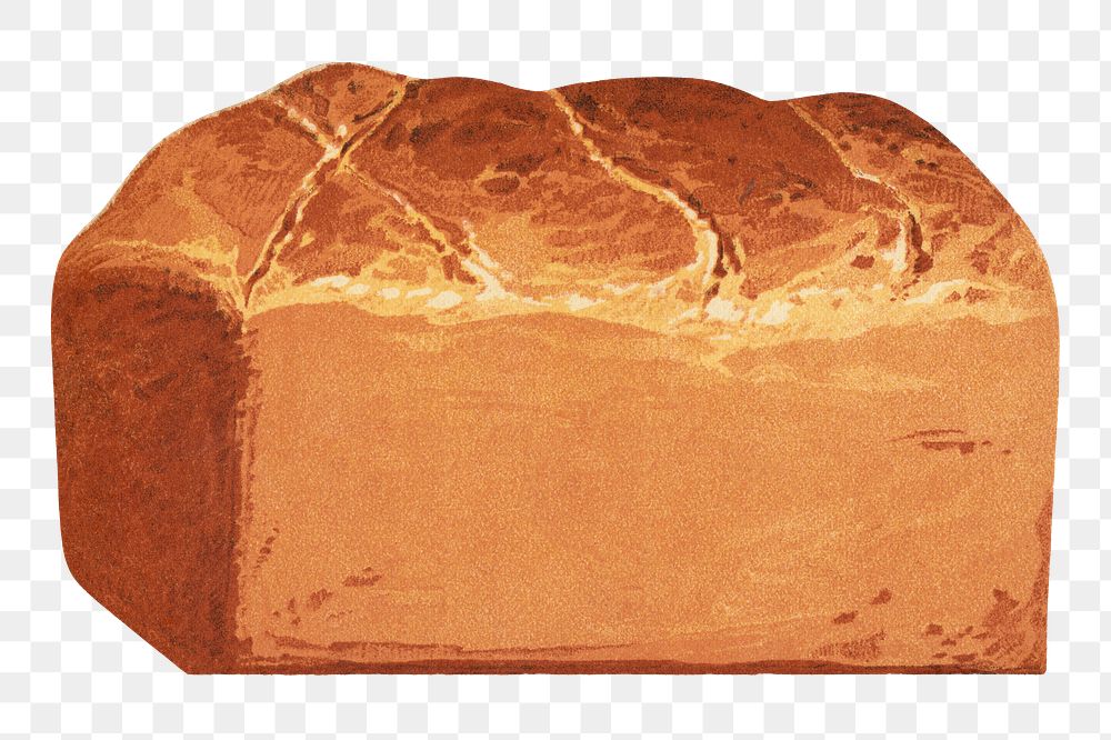 Vintage loaf png food, transparent background. Remixed by rawpixel. 