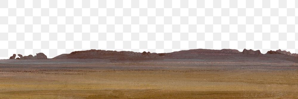 Vintage brown landscape png border, transparent background. Remixed by rawpixel. 