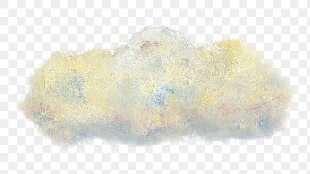 Vintage cloud png oil painting, transparent background. Remixed by rawpixel. 