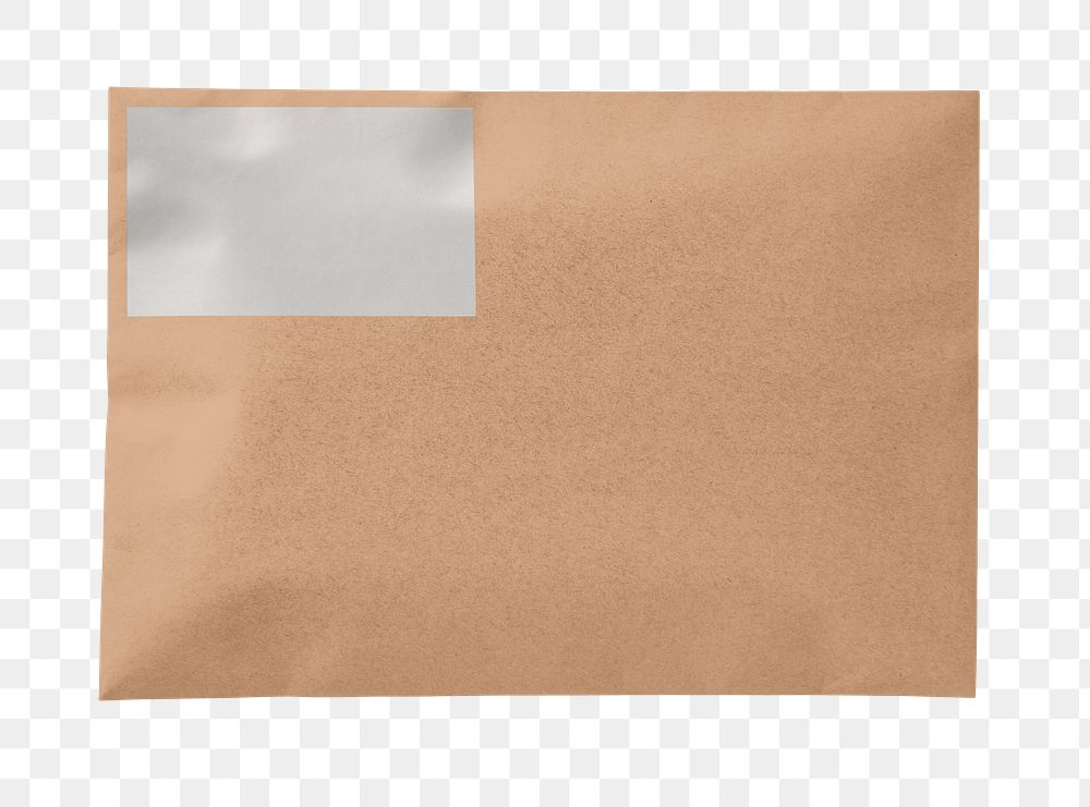 PNG kraft paper mailer, transparent background