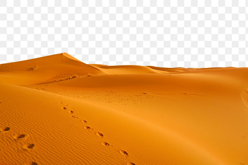 PNG Sand dunes, desert travel border, transparent background