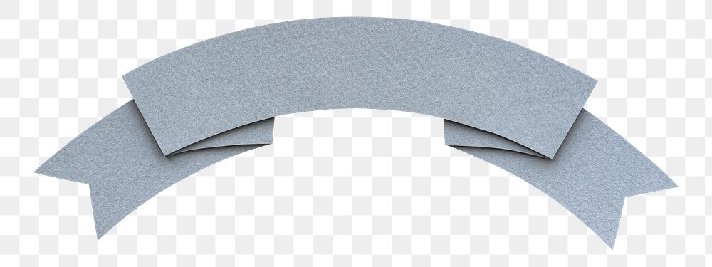 PNG Gray ribbon banner  sticker transparent background