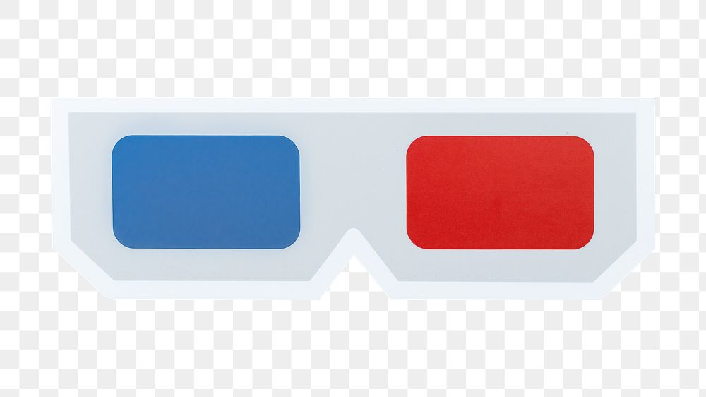 PNG 3D glasses icon sticker transparent background