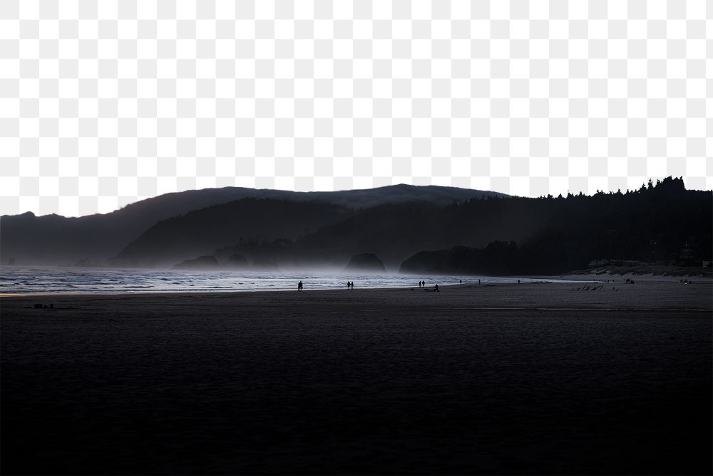 PNG Oregon coast, USA travel border, transparent background