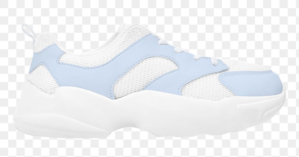 Blue sneakers png unisex footwear, transparent background