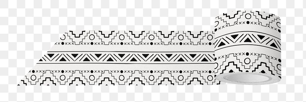 Washi tape png tribal pattern, transparent background