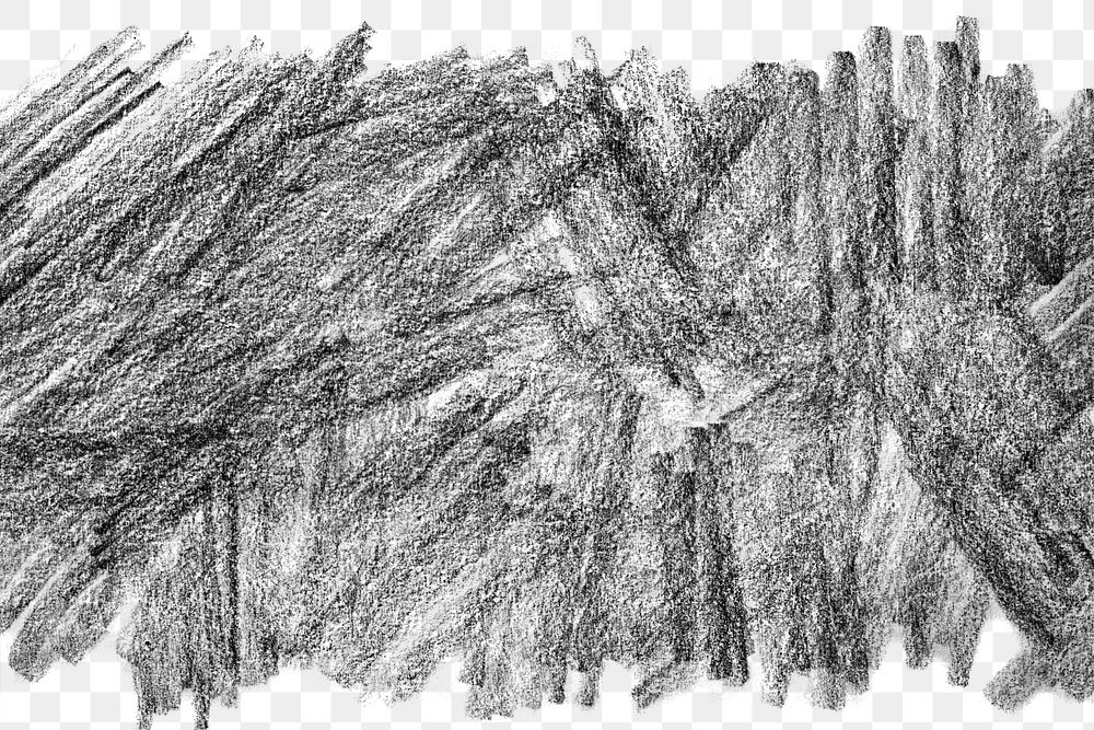 Black hand drawn png texture collage element, transparent background