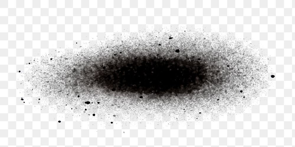 Black png ink splatter collage element, transparent background
