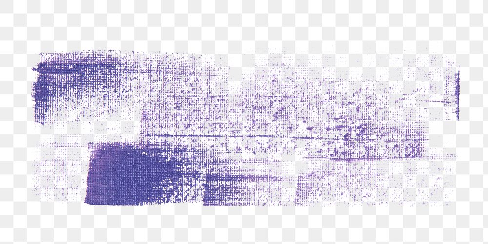 Purple png brush stroke collage element, transparent background