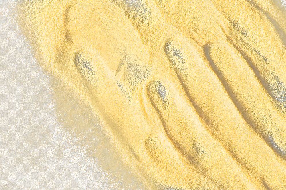 Yellow paint texture png collage element, transparent background