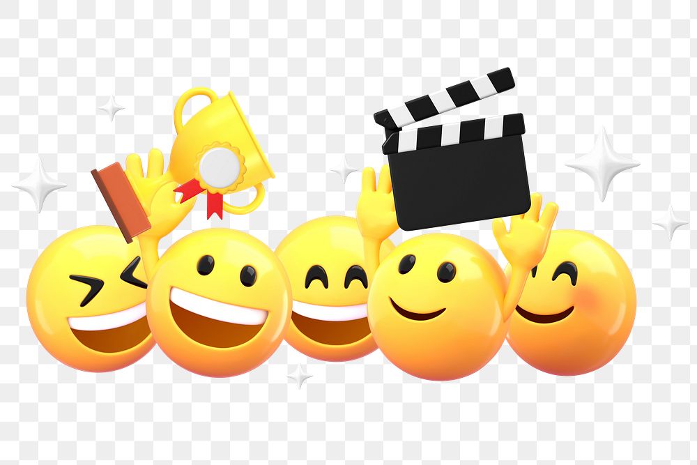 Movie award png emoji sticker, 3D illustration transparent background