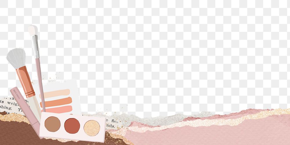 Makeup aesthetic png border, transparent background