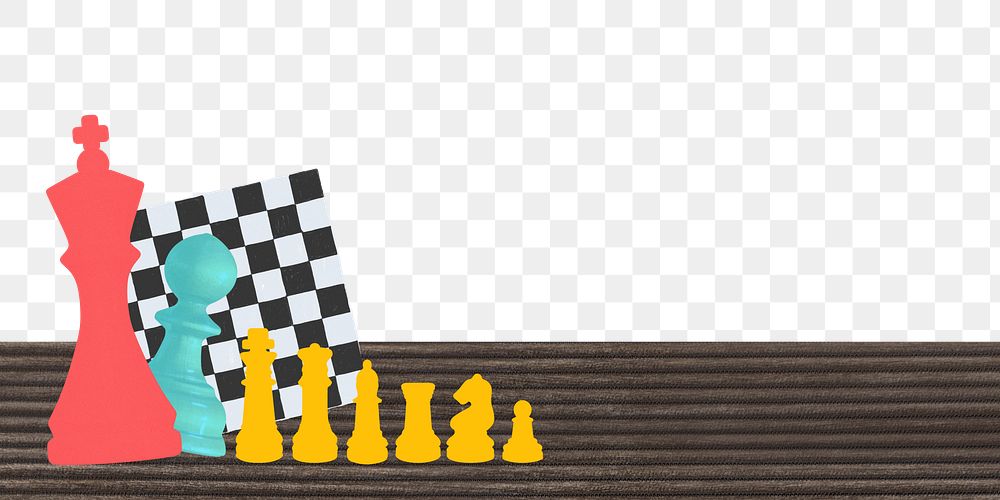 Business strategy chess png border, transparent background