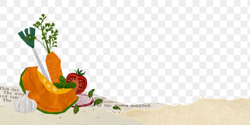 Cute vegetables png border, transparent background