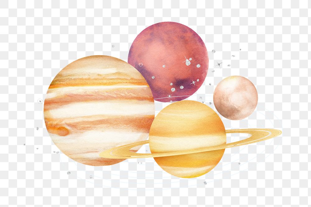 Space planets png sticker, transparent background