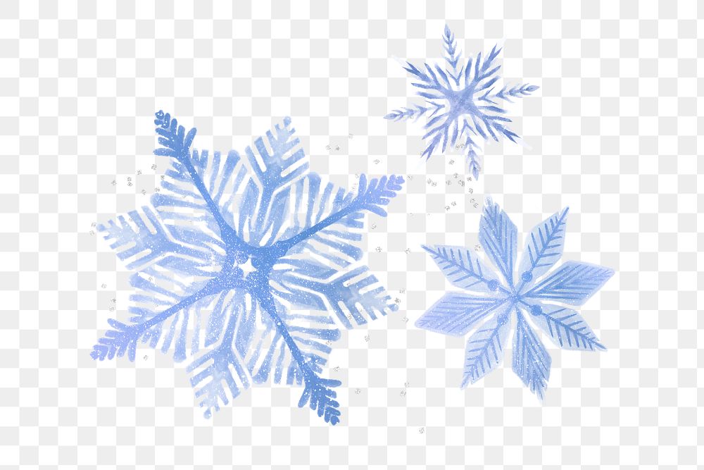 Blue snowflakes png sticker, transparent background