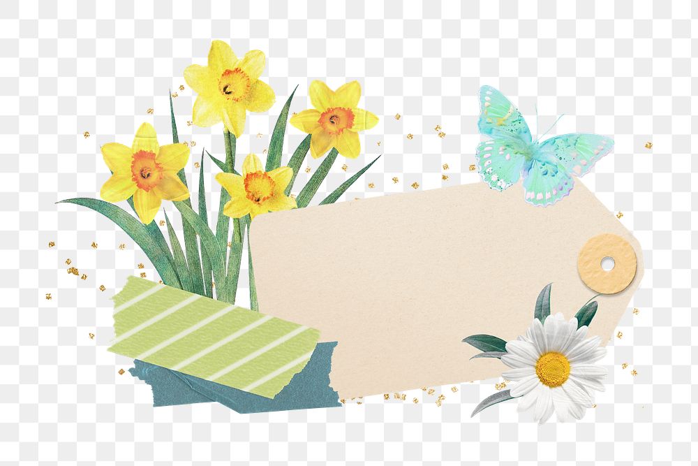 Daffodil flower png Easter  journal sticker, transparent background