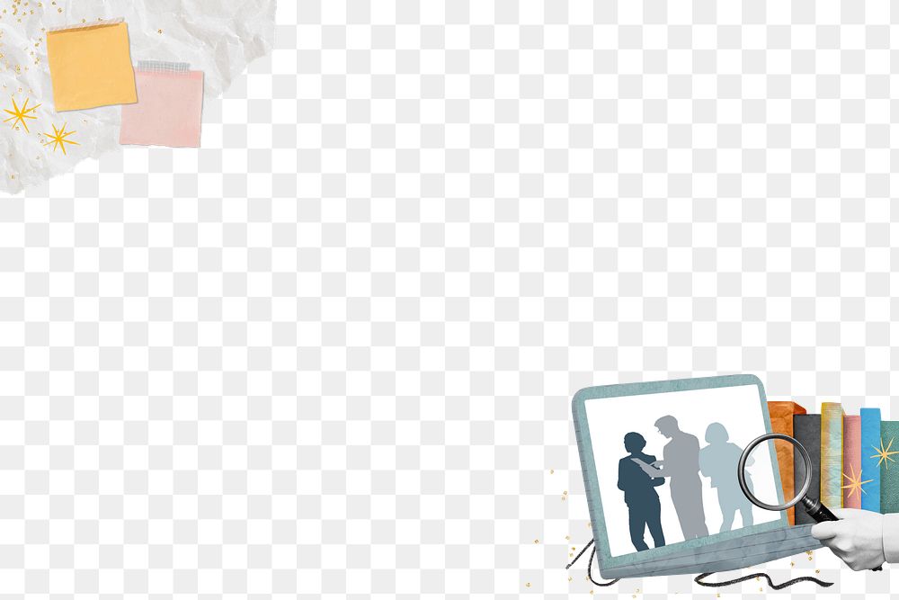 Job seek png border, business collage, transparent background