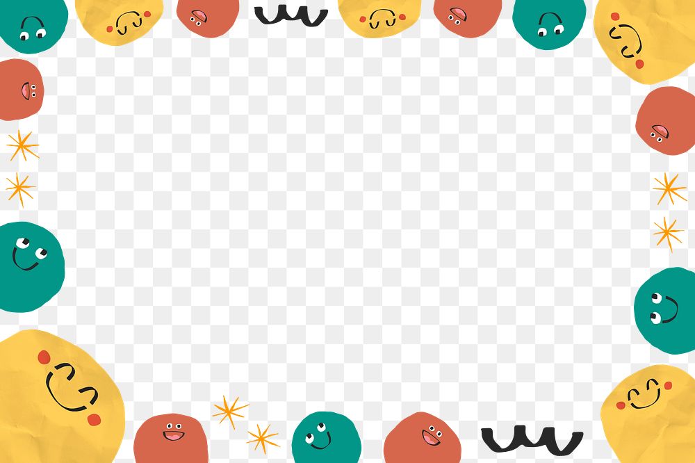 Emoji frame png happy face, transparent background