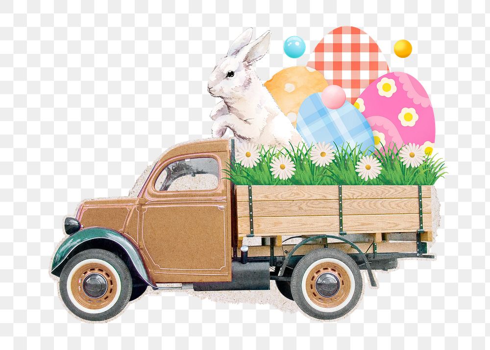 Easter rabbit png illustration sticker, transparent background