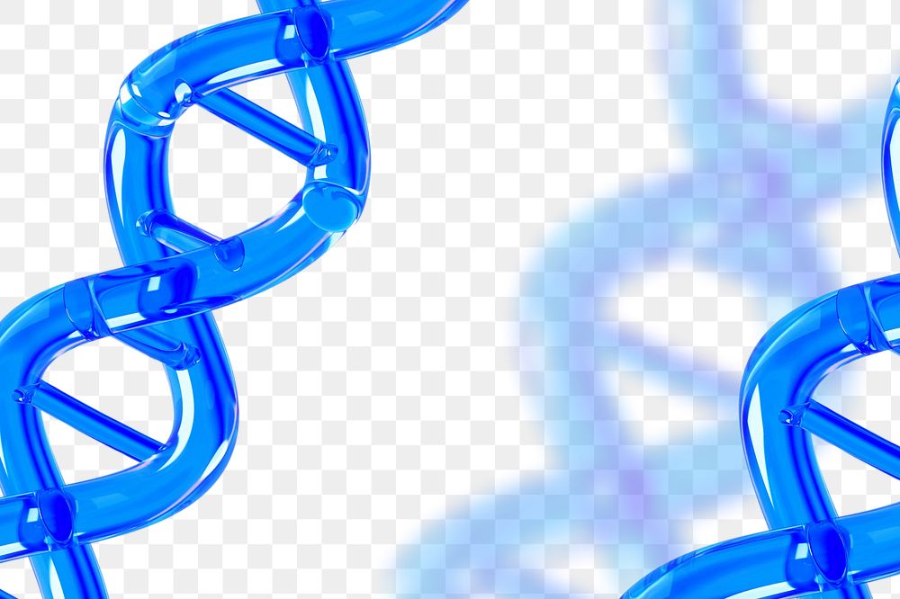 DNA helix png 3D border, transparent background