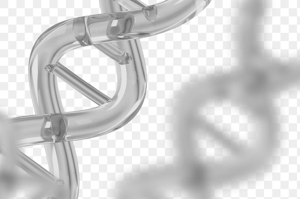 DNA helix png 3D border, transparent background