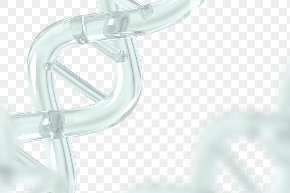 DNA helix png 3D border, transparent background