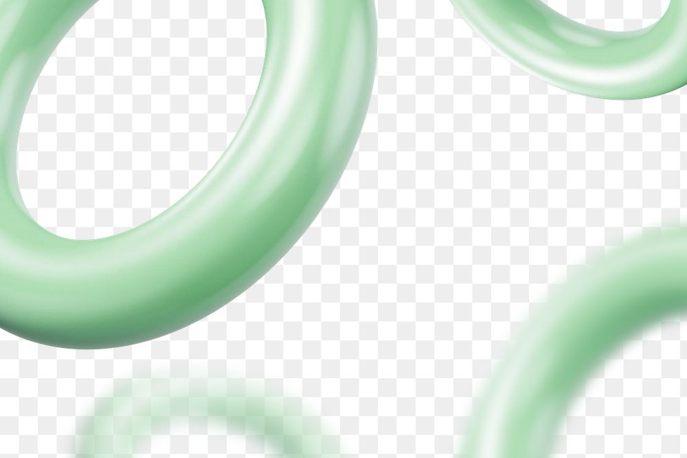 Green rings png geometric shape, transparent background