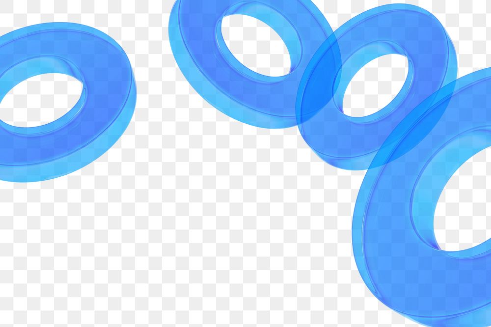 Blue rings png geometric shape, transparent background