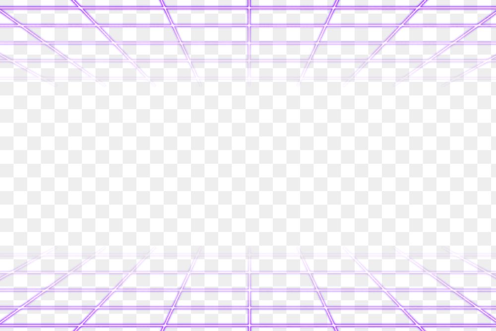 PNG retro wireframe border, transparent background