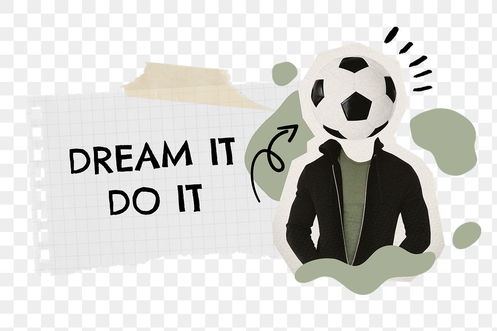 Reminder paper png dream & do it journal sticker, transparent background