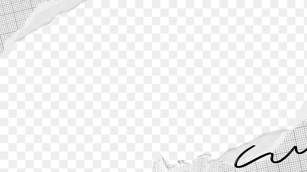 Ripped paper border png, transparent background
