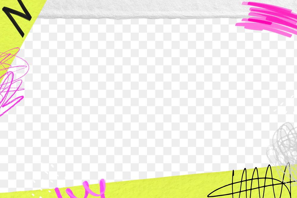 Abstract graffiti border png, transparent background