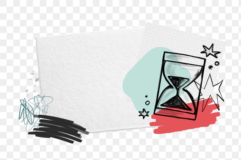 Hourglass notepaper png time management