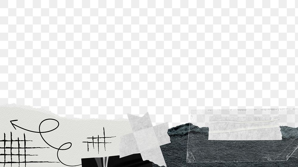 Ripped paper png border, abstract design, transparent background