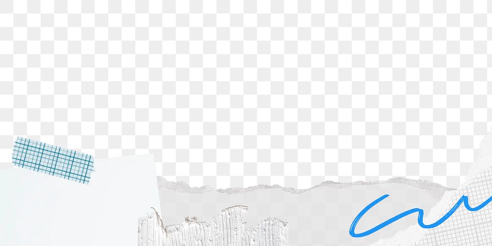 PNG ripped paper border, transparent background