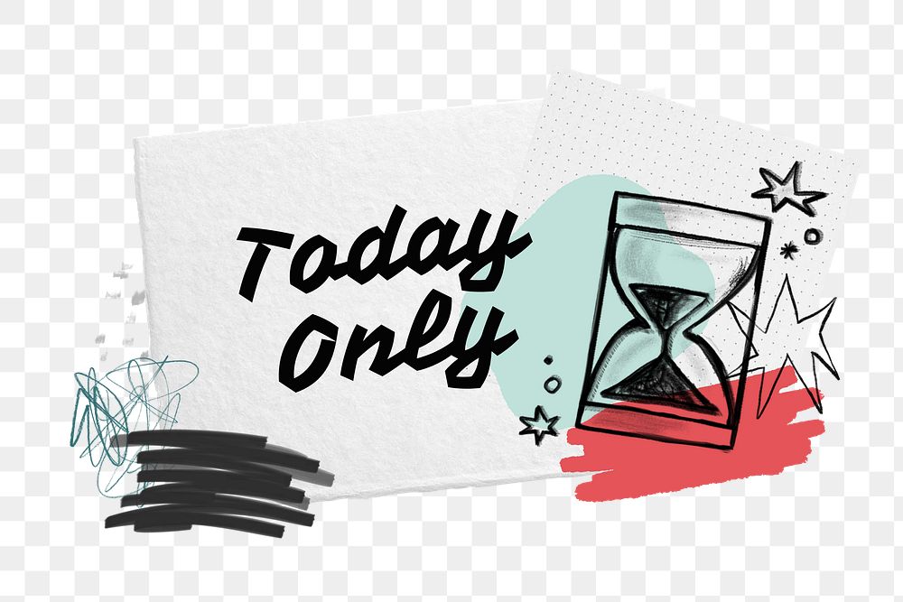 Today only png word, transparent background