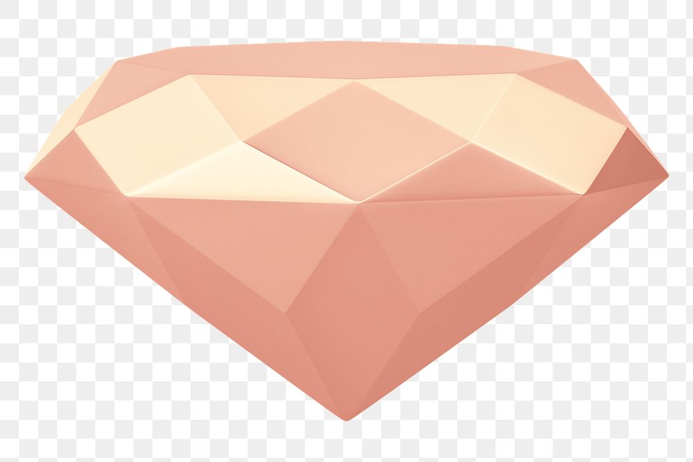 Rose gold diamond png 3D shape, transparent background