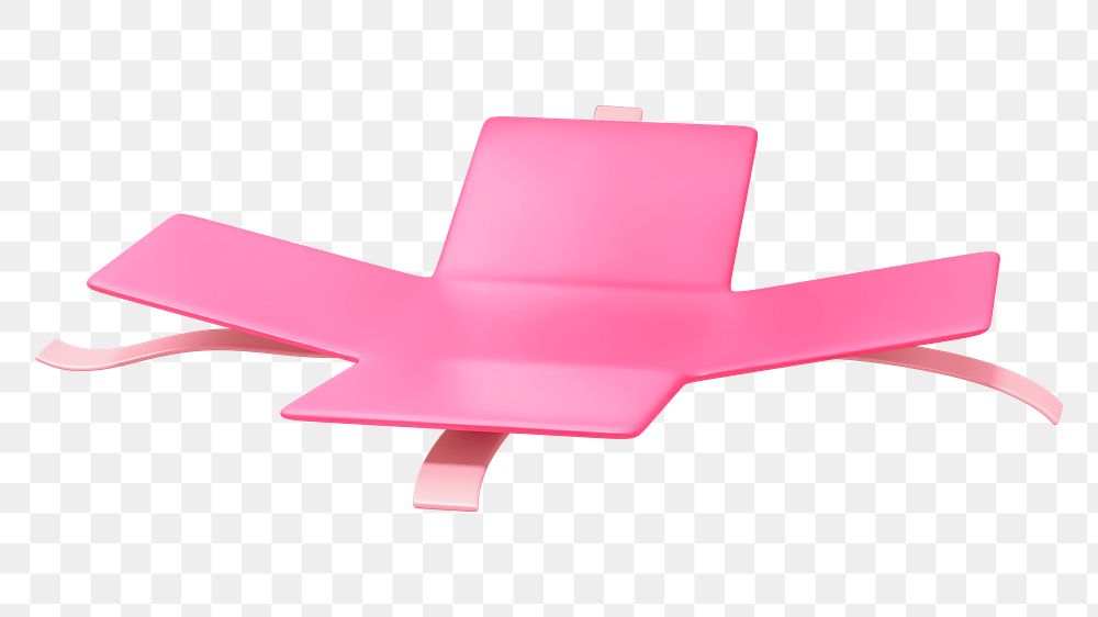 Open pink box png 3D element, transparent background