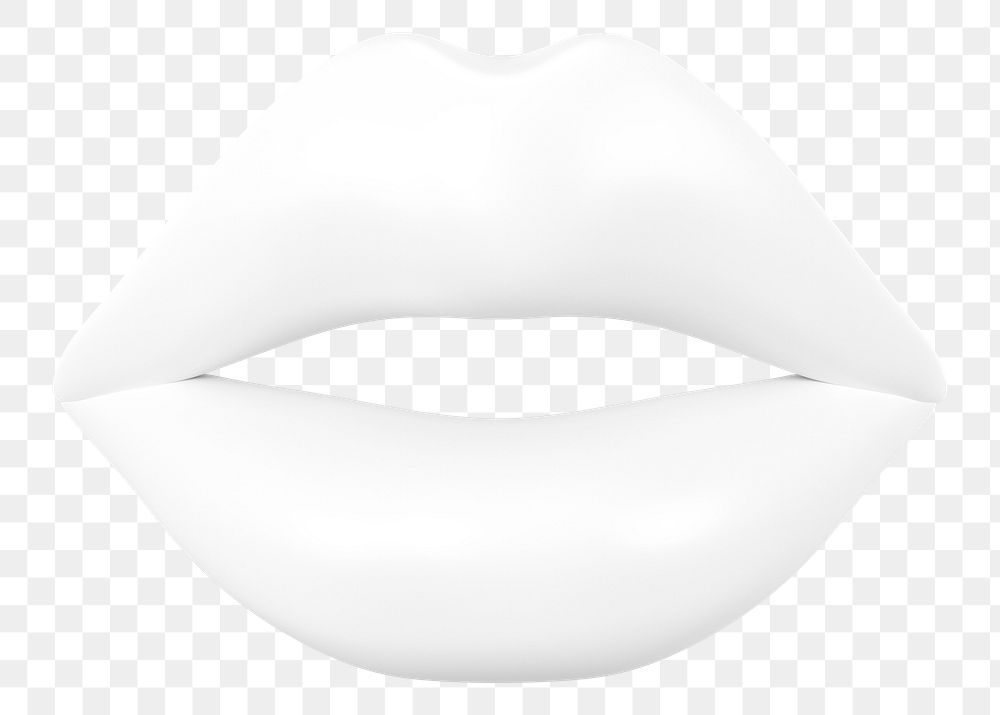 White woman's lips png 3D element, transparent background