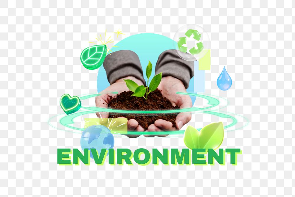 Environment png word, colorful 3D remix