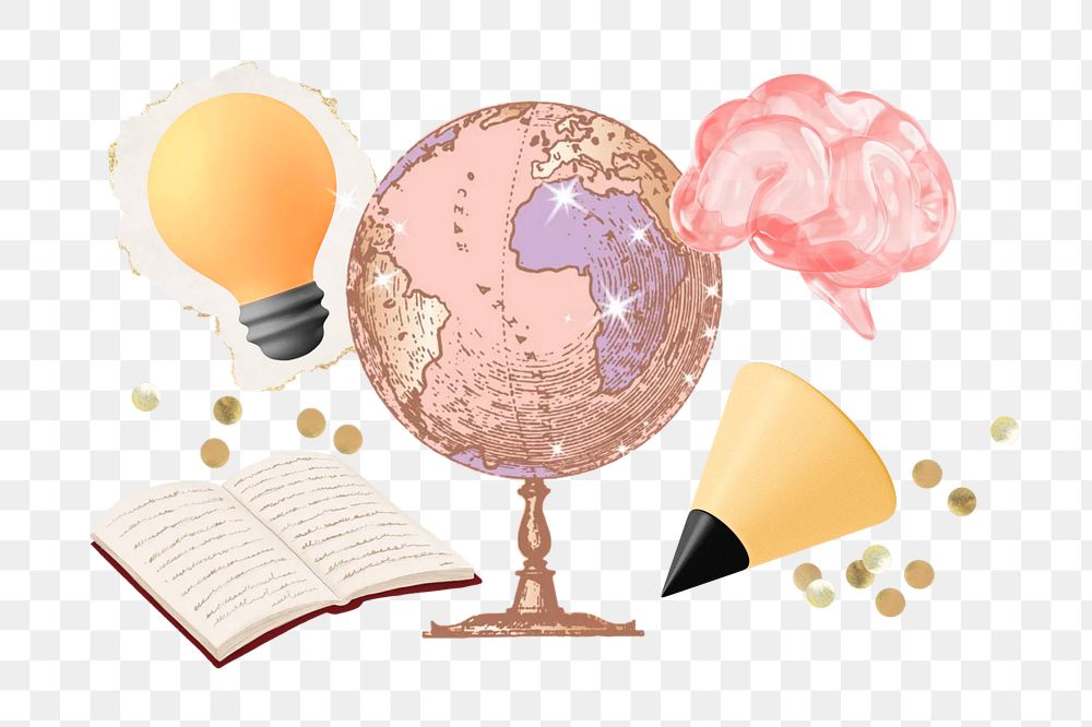 Knowledge png collage element, transparent background