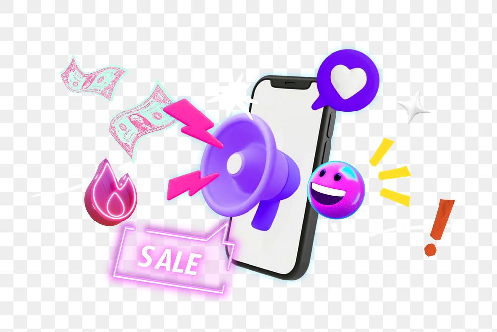 Sale png collage remix, transparent background