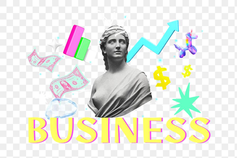 Business png collage remix, transparent background